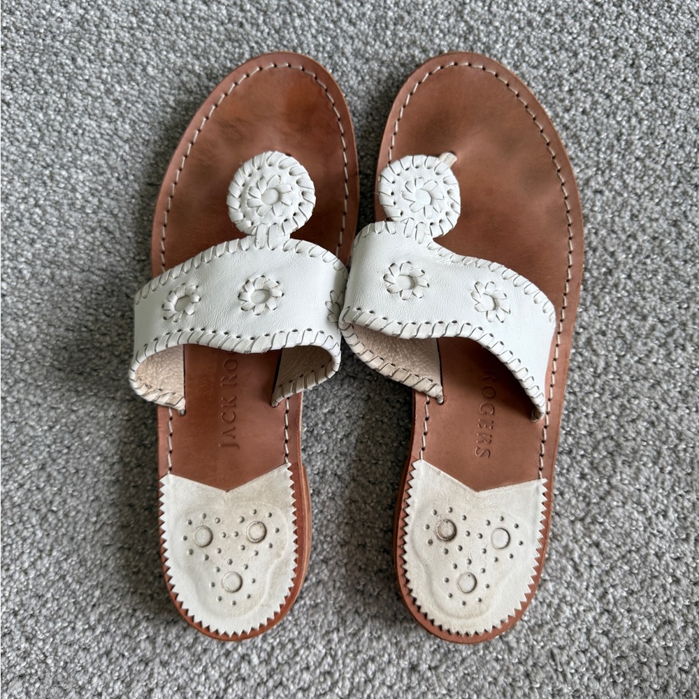 Jack Rogers Cream and Tan Women's Sandals